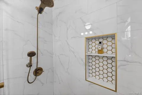 a bathroom with a shower