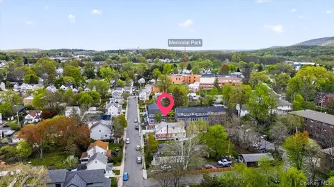 an aerial view of city