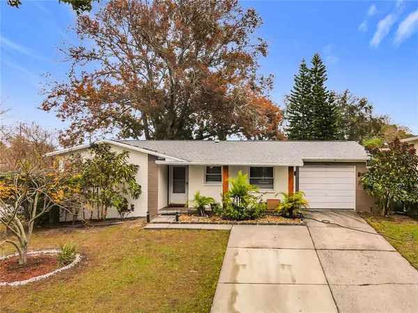 a house view with a garden space