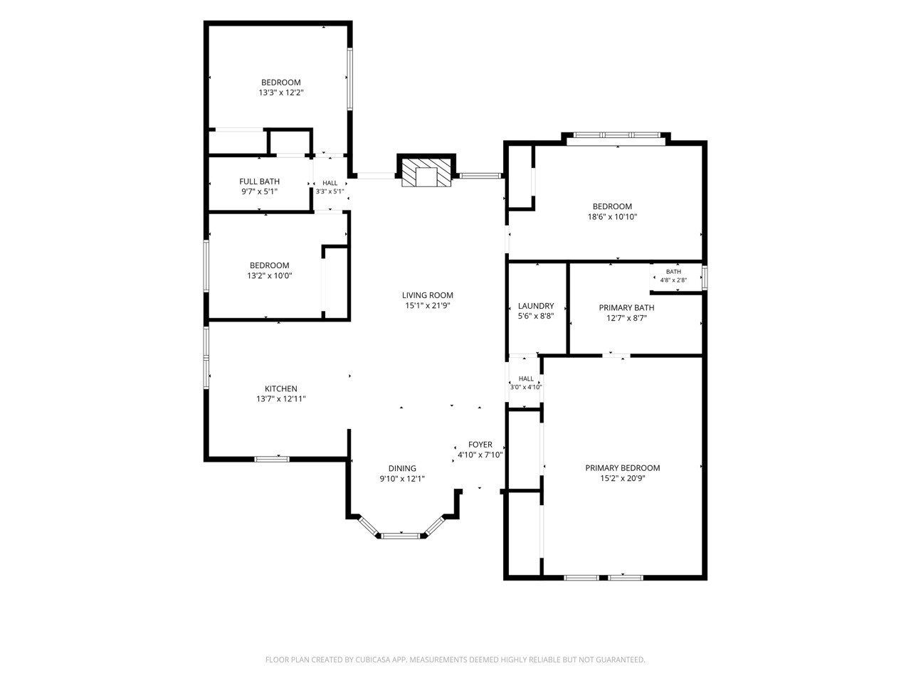 5326 Findlay Drive Pasadena, TX 77505 - Photo 50 of 50 Floor plan with room dimensions provides an easy-to-follow overview of the home's functional layout and approximate room sizes.