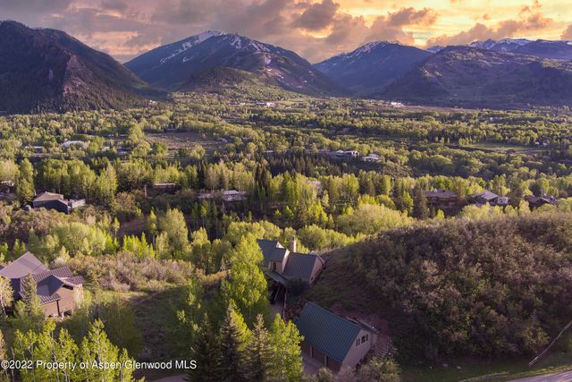 a view of a city with mountain