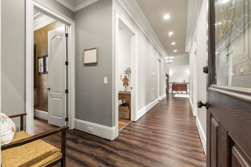 456 East Valley Road Northeast Rydal, GA 30171 - Photo 52 of 98 a view of a hallway view with wooden floor and staircase