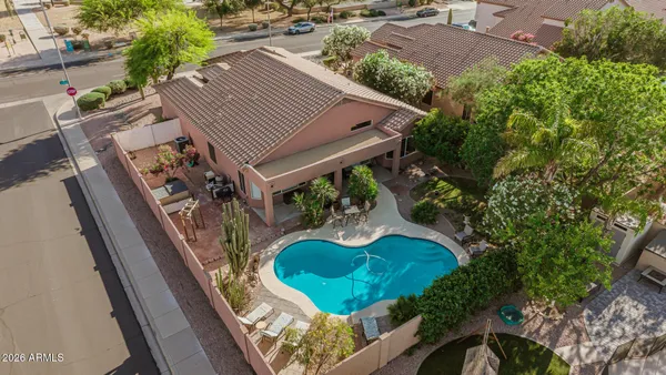 an aerial view of multiple house