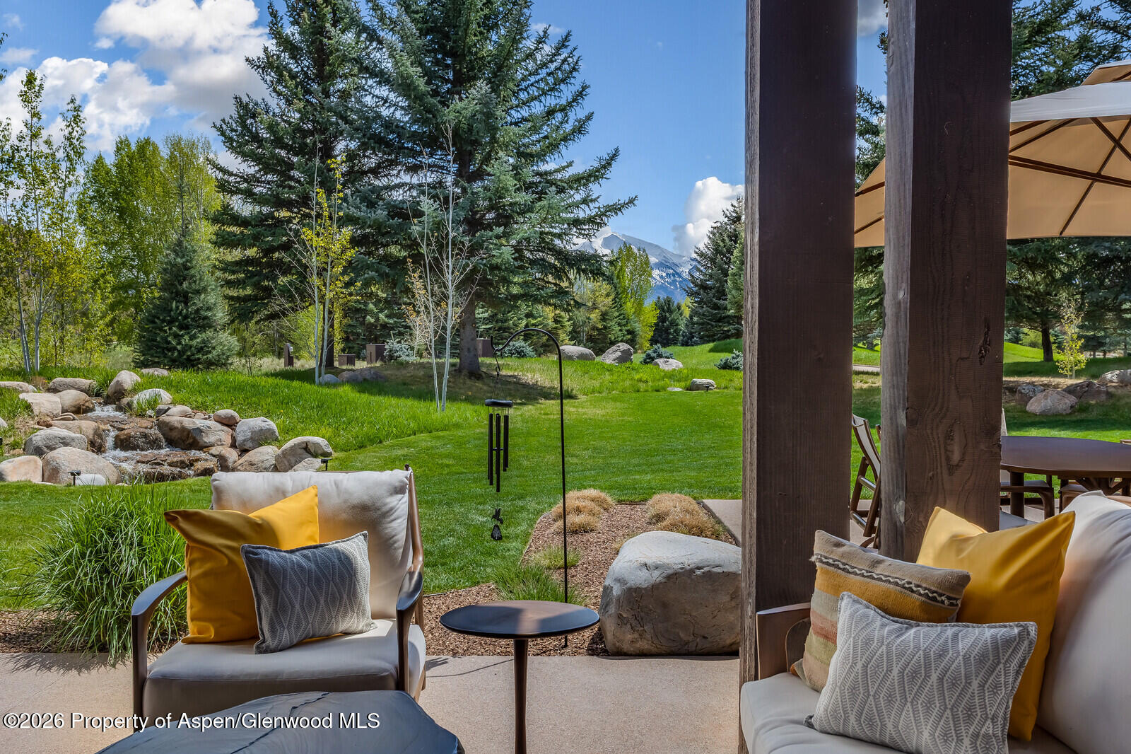 38 Diamond A Ranch Road Carbondale, CO 81623 - Photo 56 of 158 Backyard, Patio with Fireplace, Dining