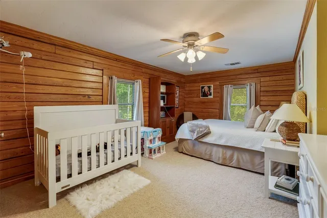 a view of a garden with an outdoor space