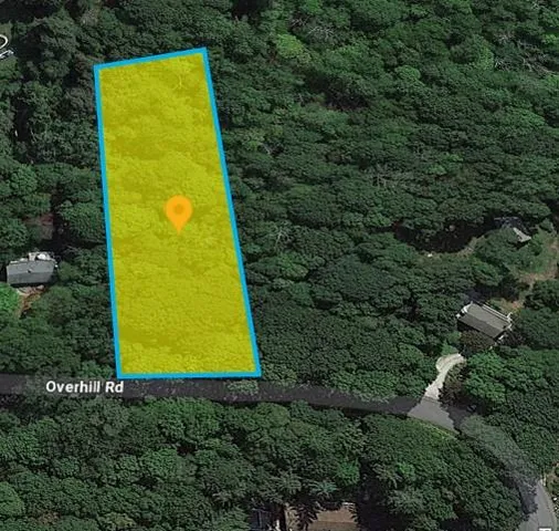 an aerial view of a yard