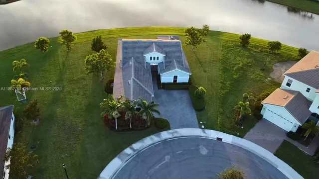 an aerial view of a house