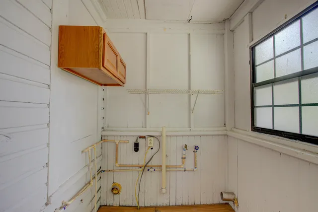 a view of backyard of house