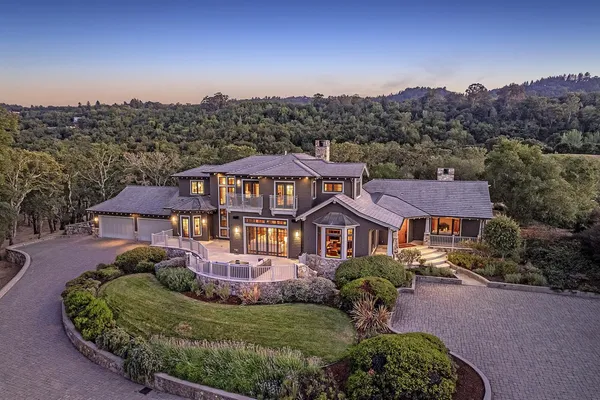 an aerial view of a house