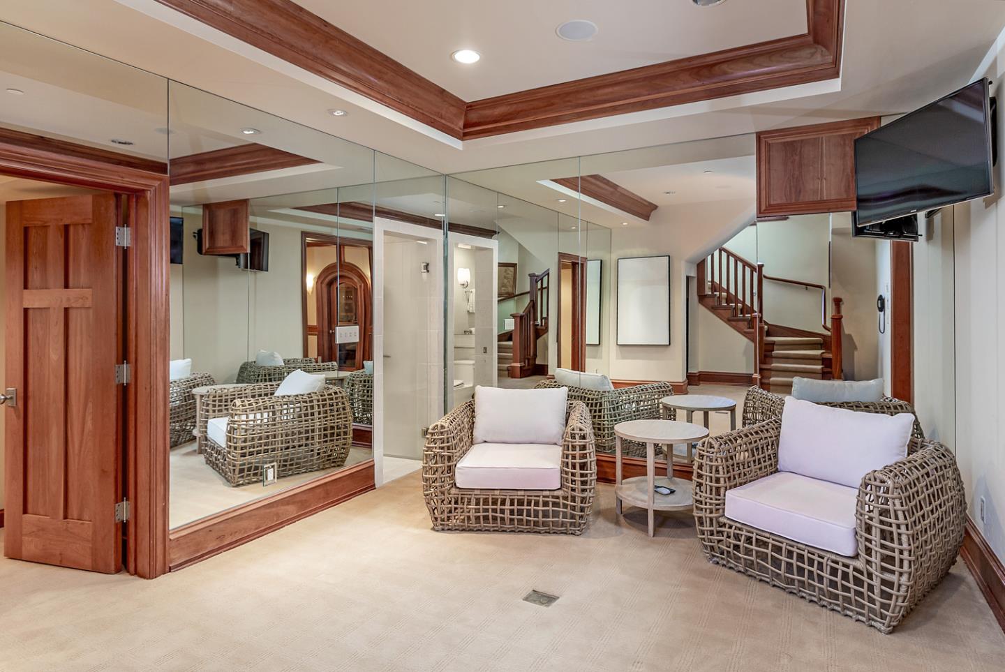 1 Redberry Ridge Portola Valley, CA 94028 - Photo 32 of 59 a living room with furniture and a outdoor view