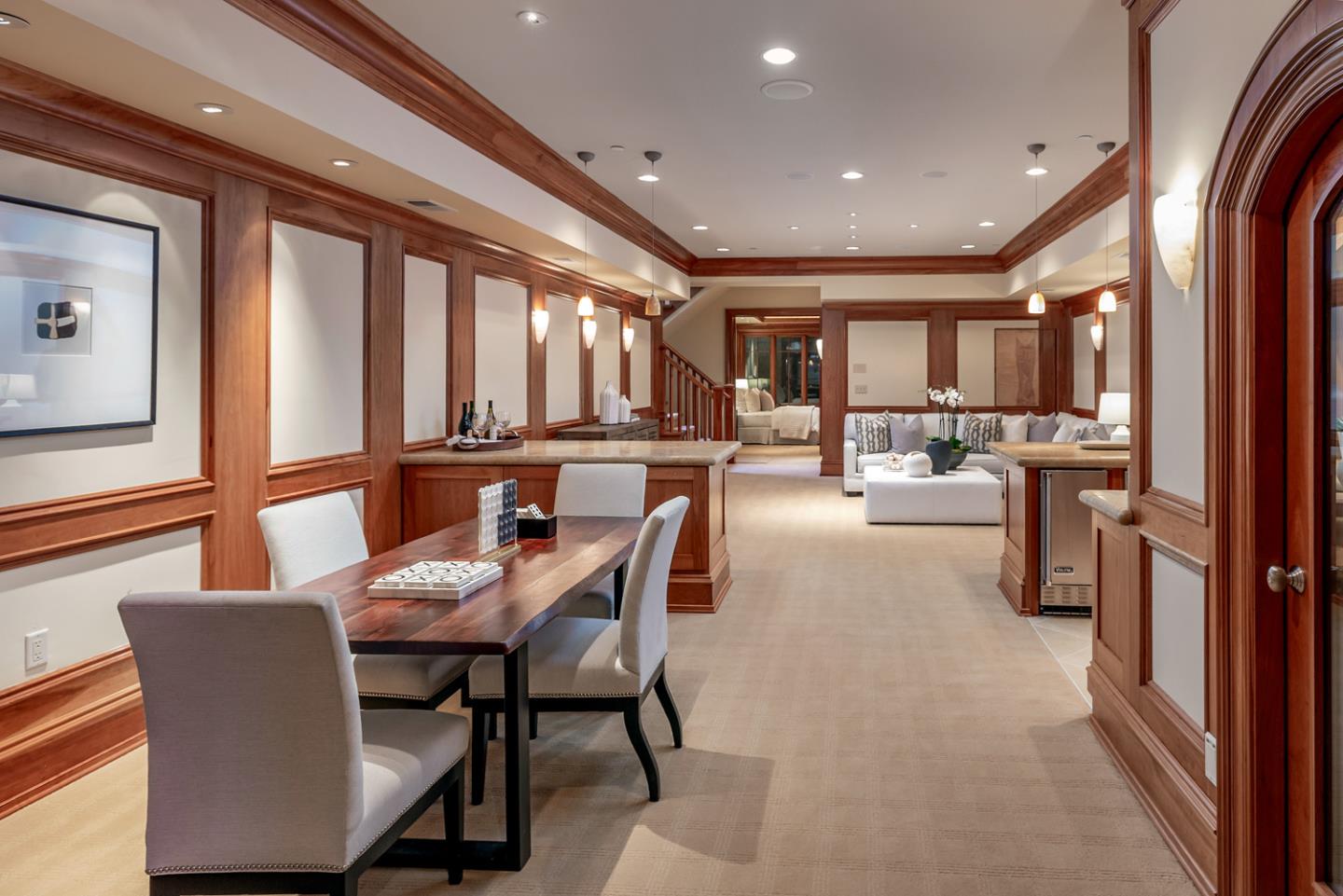 1 Redberry Ridge Portola Valley, CA 94028 - Photo 34 of 59 a view of a dining room with furniture window and wooden floor