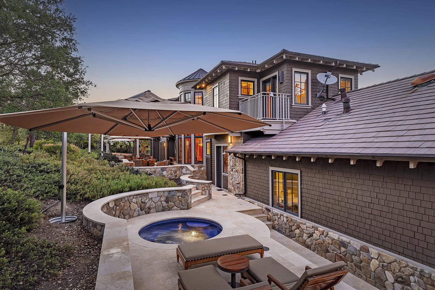 1 Redberry Ridge Portola Valley, CA 94028 - Photo 48 of 59 a front view of house with yard and outdoor seating