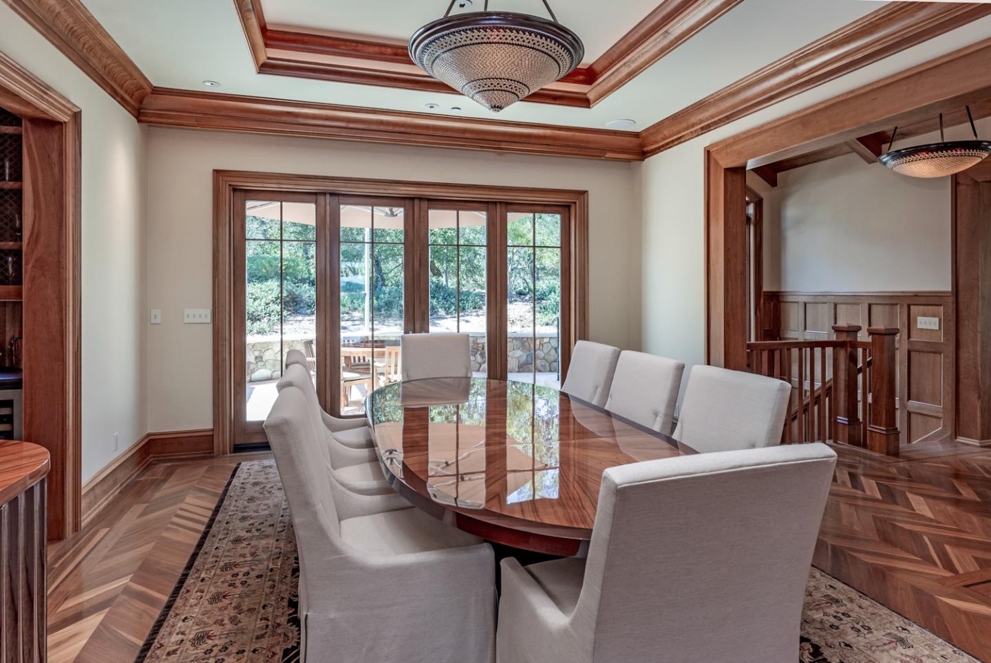 1 Redberry Ridge Portola Valley, CA 94028 - Photo 5 of 59 a view of a dining room with furniture window and wooden floor