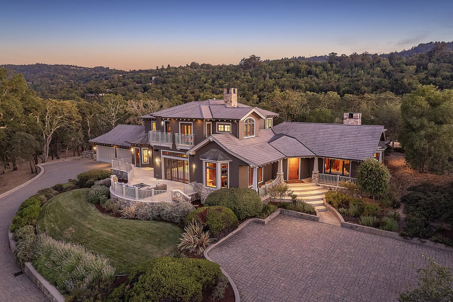 1 Redberry Ridge Portola Valley, CA 94028 - Photo 52 of 59 a front view of a house with a garden