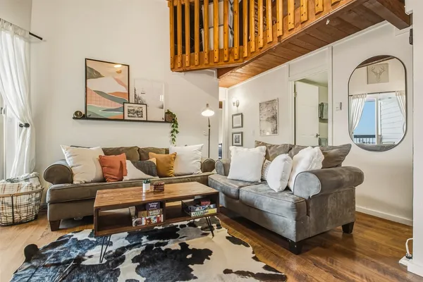 a living room with furniture