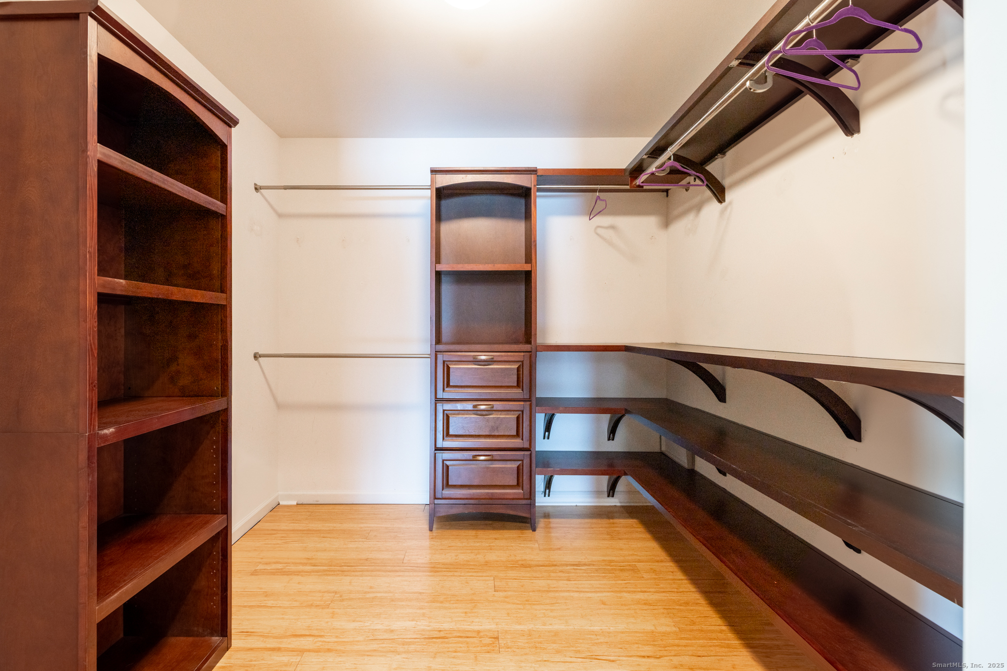 49 Park Pl Circle, Unit 49 West Hartford, CT 06110 - Photo 20 of 33 a view of walk in closet with clothes and shoes