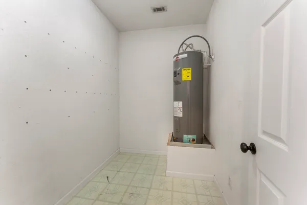 a bathroom with a mirror