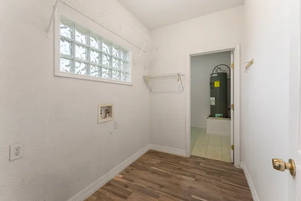 an empty room that has a window