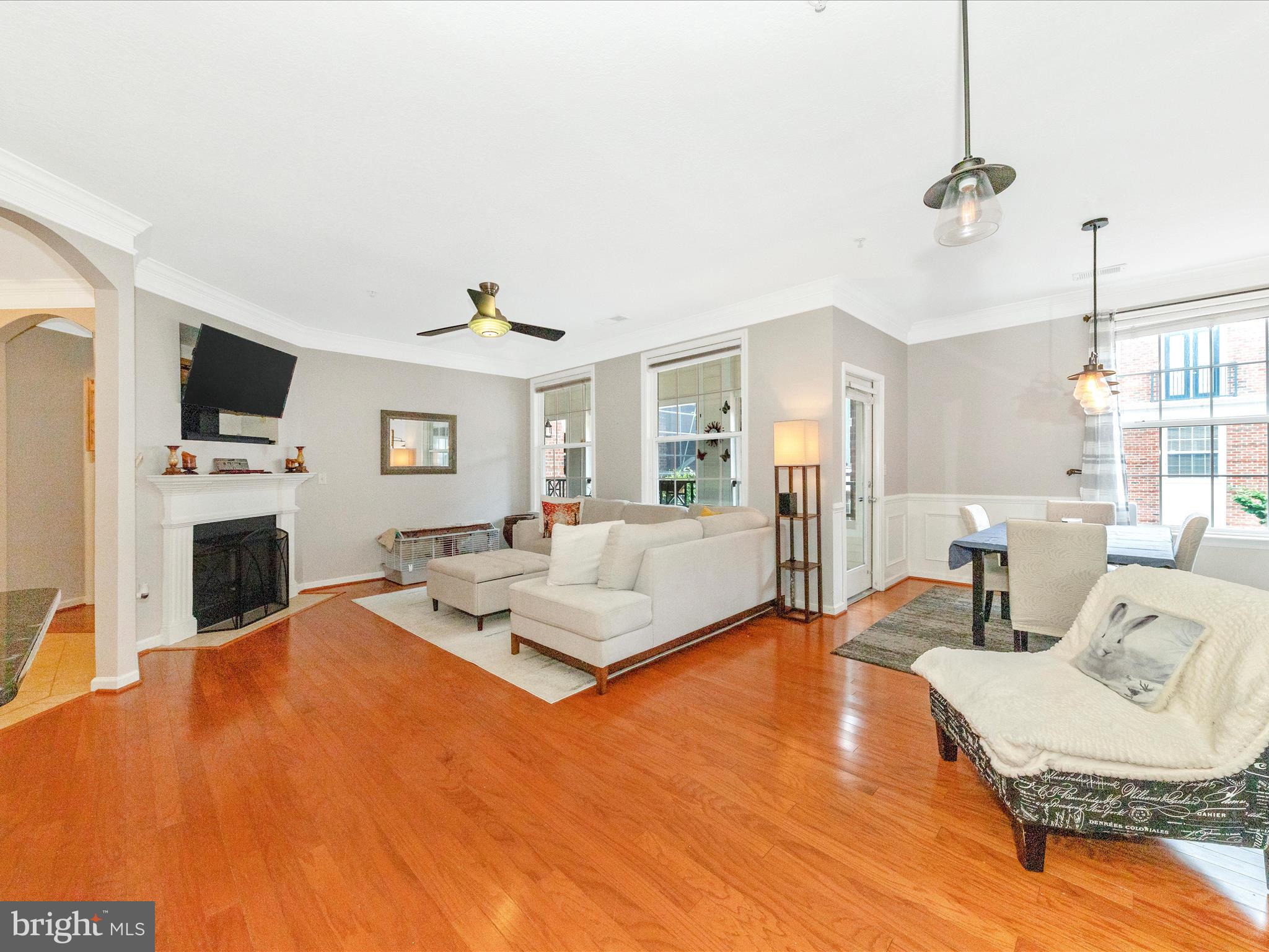 7 Booth Street, Unit 201 Gaithersburg, MD 20878 - Photo 3 of 67 a living room with fireplace furniture and a flat screen tv