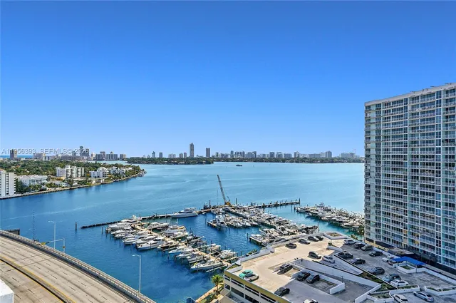 a view of a city with tall buildings