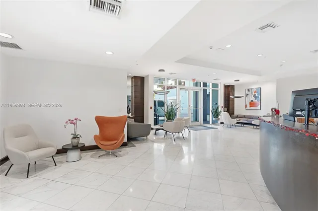 a city view with tall buildings