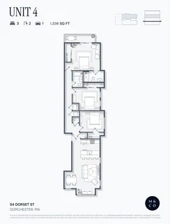 $869,000 | 54 Dorset Street, Unit 4, Boston, MA 02125