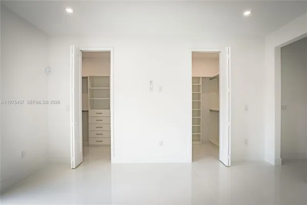 an empty room with closet