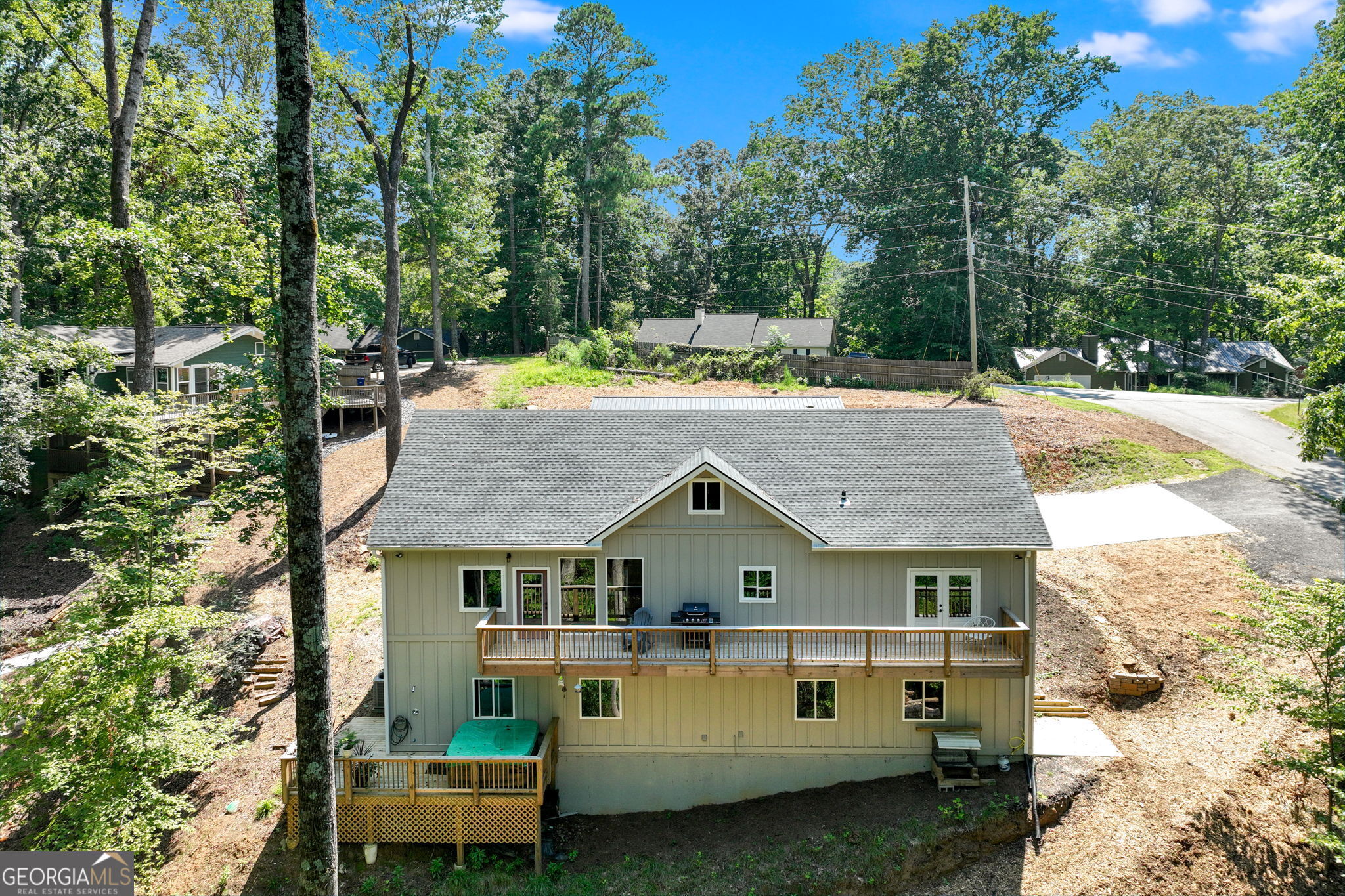 3114 Lake Ranch Drive Gainesville, GA 30506 - Photo 32 of 58 aerial view of a house with swimming pool and sitting area