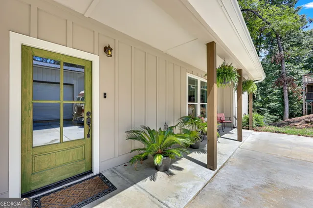 a view of a entryway door front of house