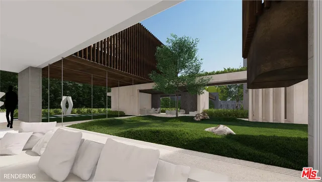 a view of an house with backyard porch and outdoor kitchen