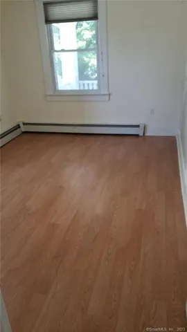 a view of a small space with window