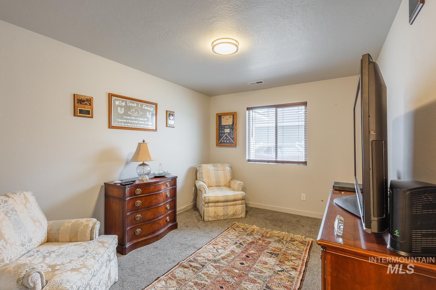 11309 West Viola Street Nampa, ID 83651 - Photo 26 of 37 Living area with carpet flooring and a textured ceiling