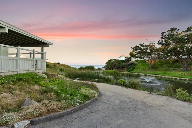 a view of a terrace with a garden
