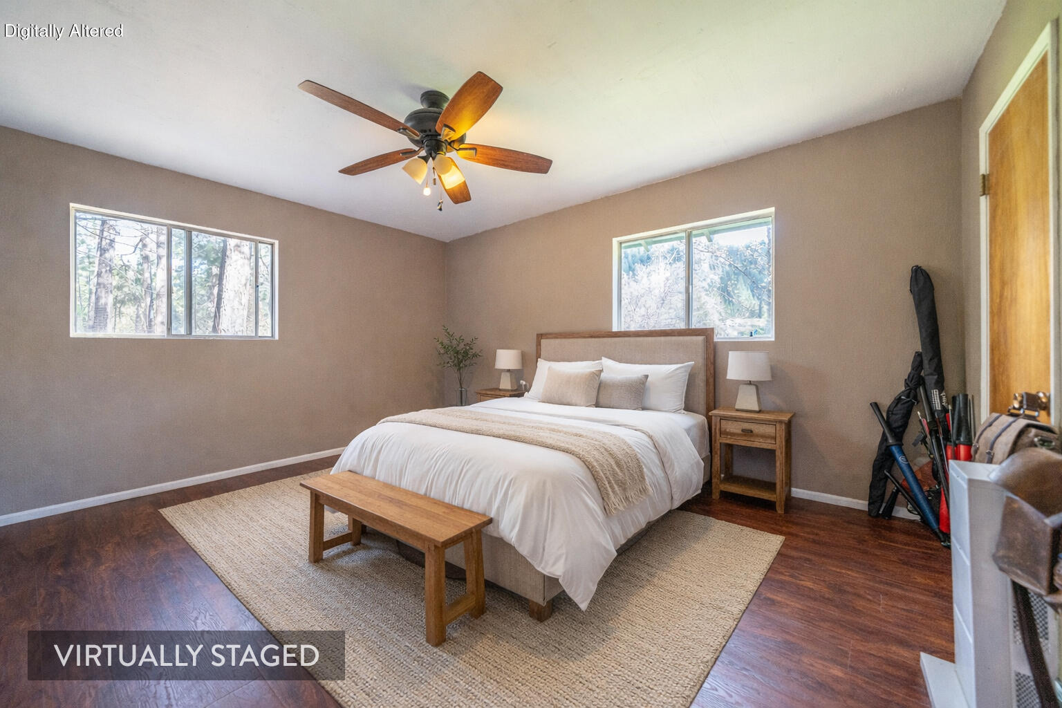 29276 Bullskin Ridge Road Oak Run, CA 96069 - Photo 43 of 113 a bedroom with a bed and a flat screen tv