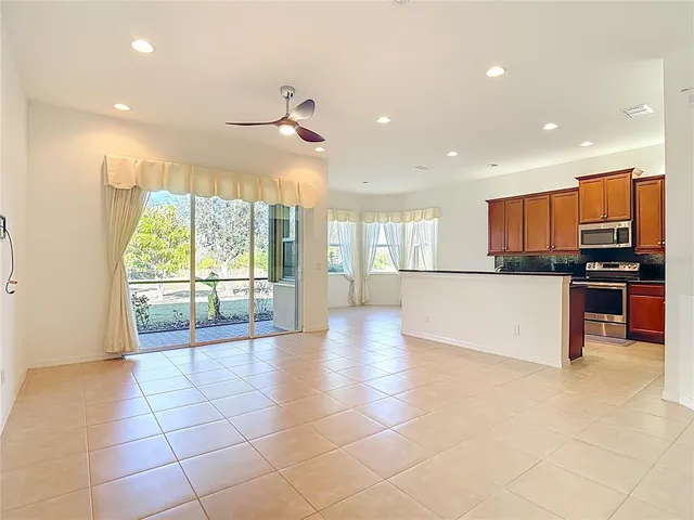 a view of a room with a hallway
