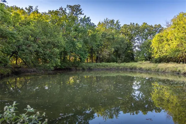 a view of lake with green space