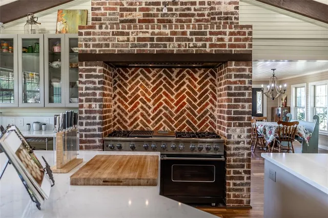 a close view of kitchen appliances