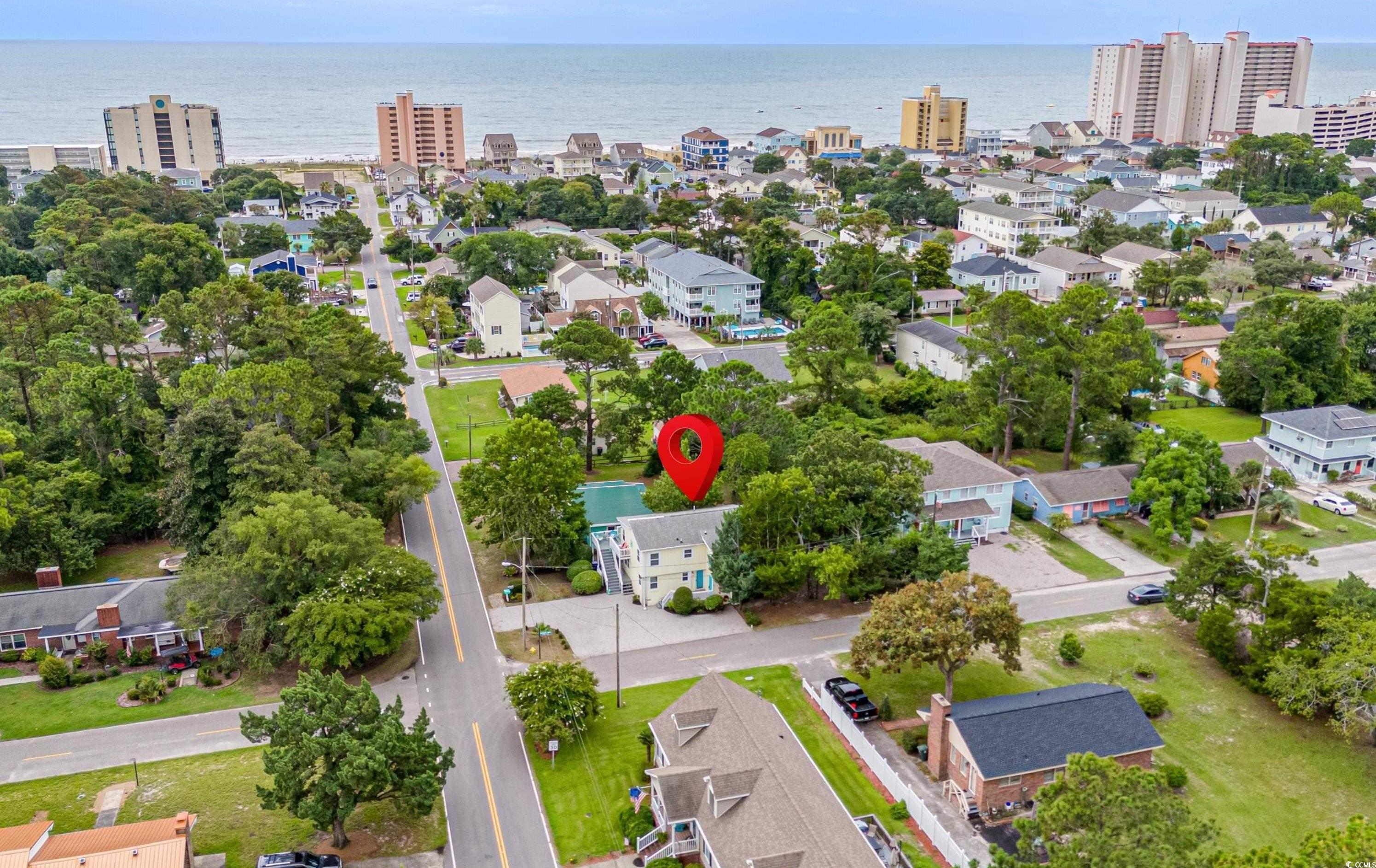 609 15th Avenue South North Myrtle Beach, SC 29582 - Photo 3 of 40 Aerial view of property showing distance to ocean