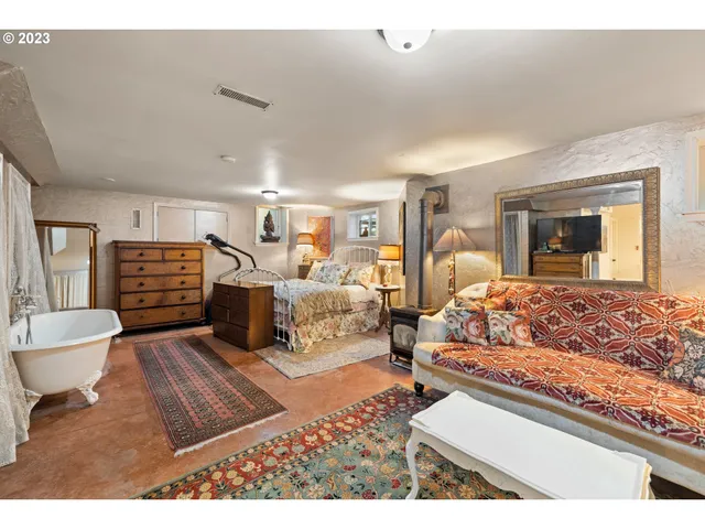 a living room with furniture and a couch