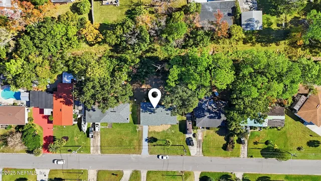 an aerial view of multiple house