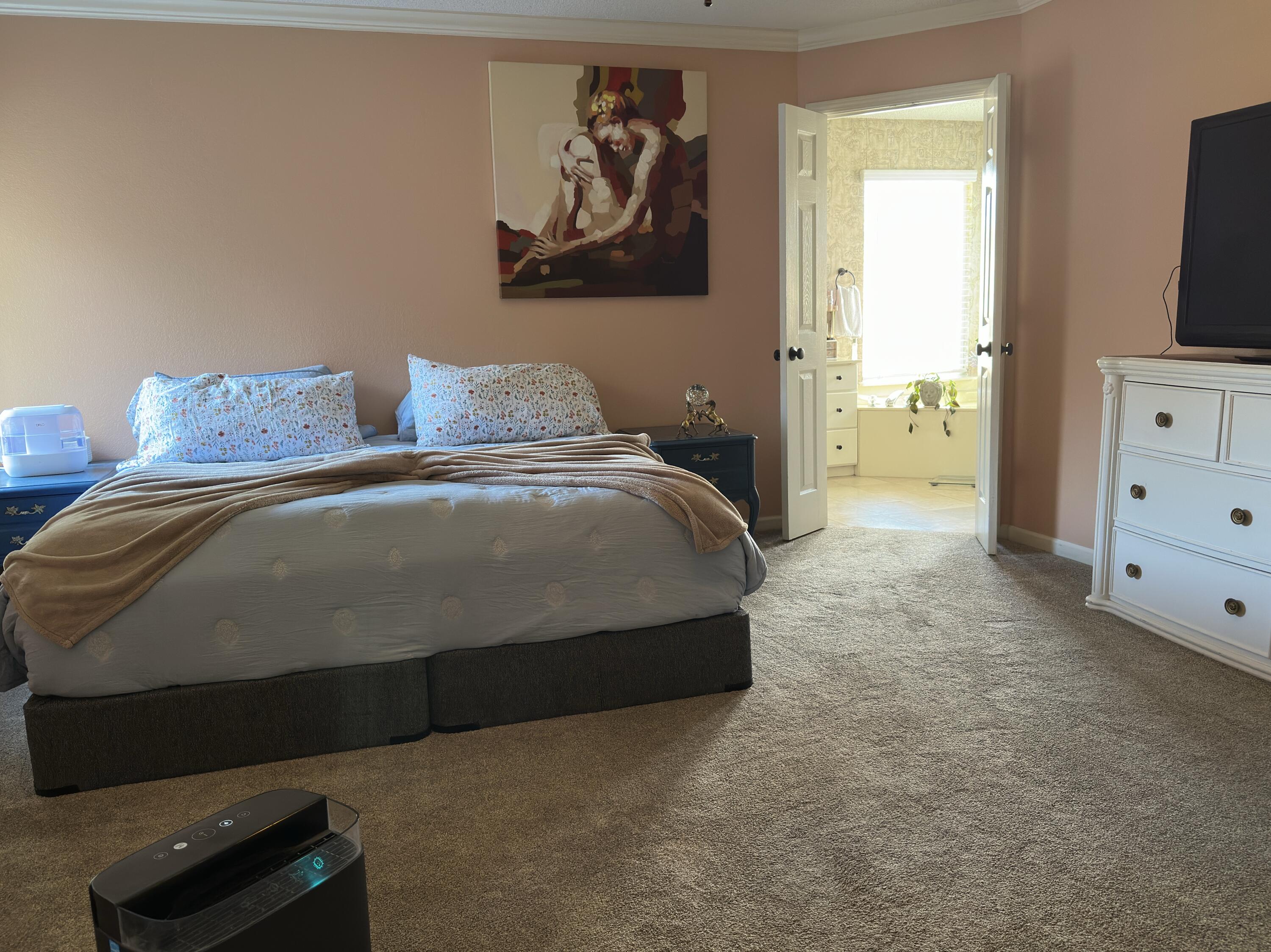 4902 103rd Street Lubbock, TX 79424 - Photo 17 of 23 a spacious bedroom with a bed and a television
