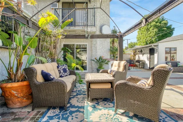 a outdoor living space with furniture