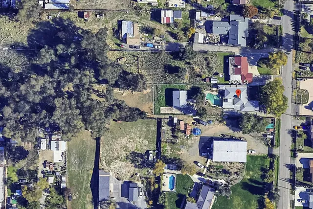 an aerial view of a city