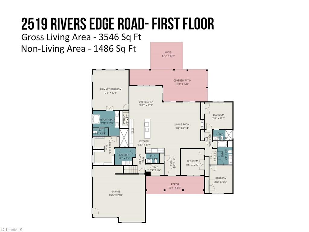 2519 Rivers Edge Road Summerfield, NC 27358 - Photo 42 of 42 Main level floor plan