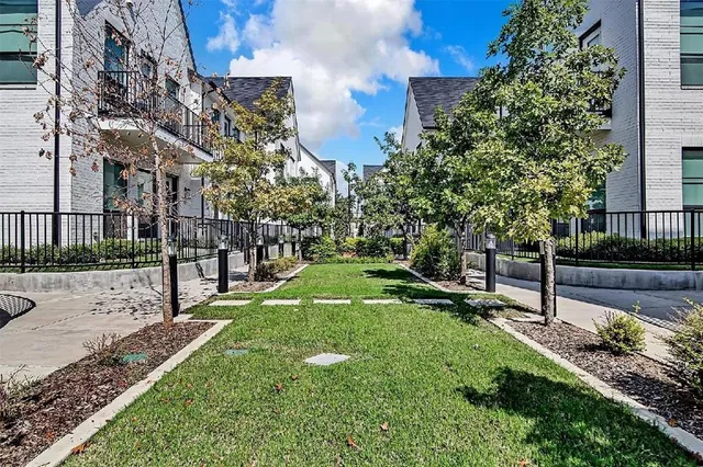 a view of a park with swings