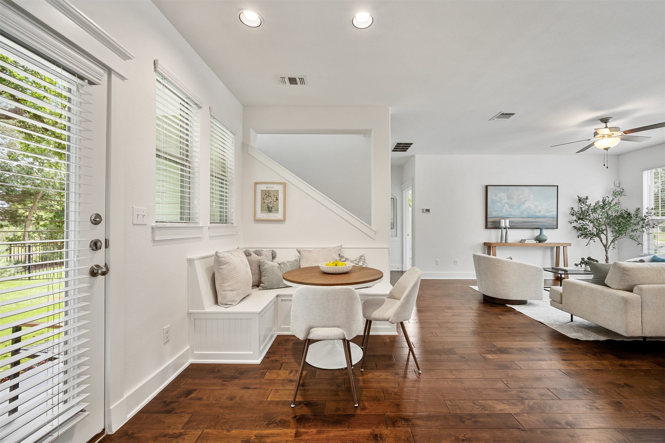 11013 Avery Station Loop, Unit 31 Austin, TX 78717 - Photo 20 of 38 The built-in bench seat in the dining area creates a cozy, inviting space for quiet meals or casual gatherings