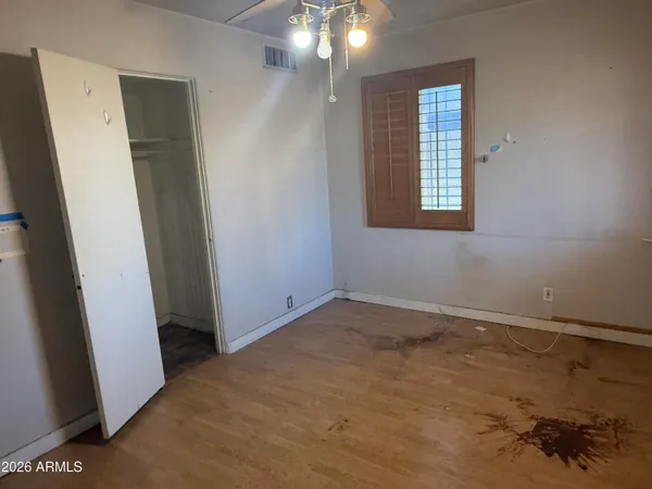 an empty room with windows