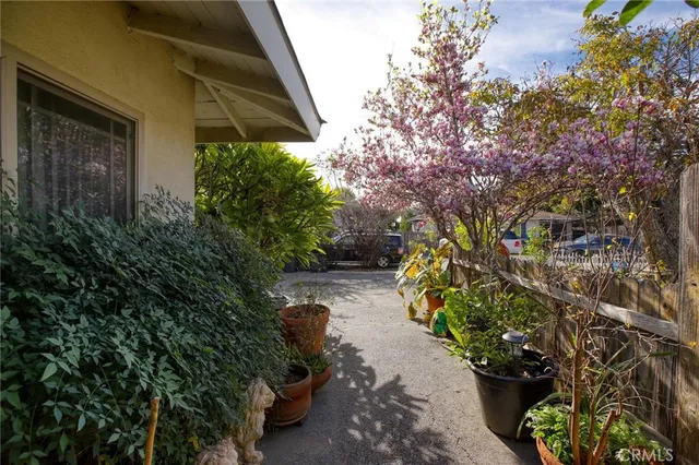 a backyard of a house with lots of green space