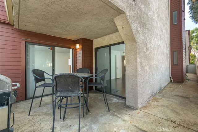 a view of an outdoor space with seating area