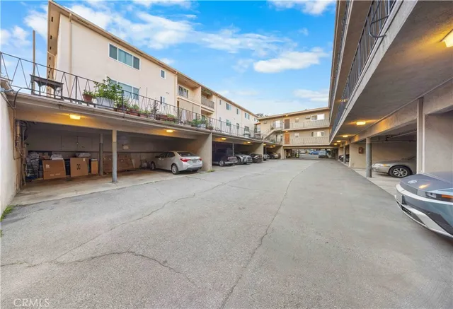 a car parked in parking area of building